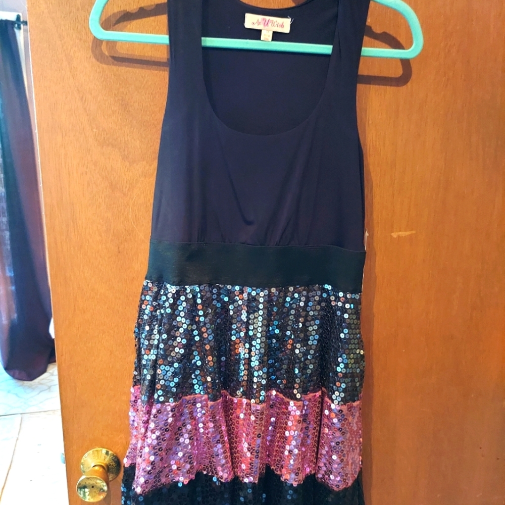 Juniors medium sequin tank  party dress